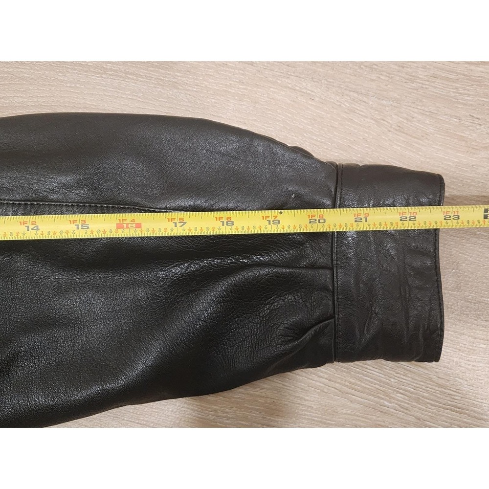 Vintage Gingette Black Soft Leather Jacket Size 50 Made In Israel - Picture 8 of 13